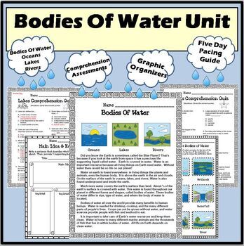 Preview of BODIES OF WATER UNIT - Informational Read Aloud Texts & Comprehension Assessment