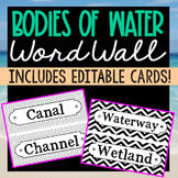 BODIES OF WATER Vocabulary Posters | Earth Science Word Wa