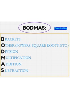 Preview of BODMAS ~ Fun Lesson - Worksheet + Answers