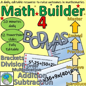 Preview of BODMAS Order of Operations - Daily Practice, editable PowerPoint