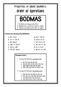 grade 5 bodmas worksheet