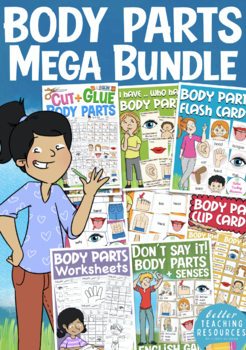 Preview of BODY PARTS English / ESL teaching resources BUNDLE