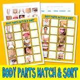 BODY PARTS MATCH & SORT: autism aba speech therapy picture