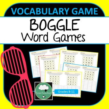 Preview of BOGGLE WORD GAME High School ELA Vocabulary Games for English