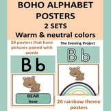BOHO ALPHABET  POSTERS / Warm & neutral colors/ 2 sets of posters