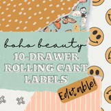 BOHO BEAUTY ||  10-Drawer Rolling Cart Labels