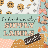 BOHO BEAUTY || EDITABLE Classroom Supply Labels