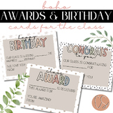 BOHO Class Awards/Birthday Cards