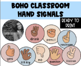 BOHO Classroom Hand Signals - FREEBIE