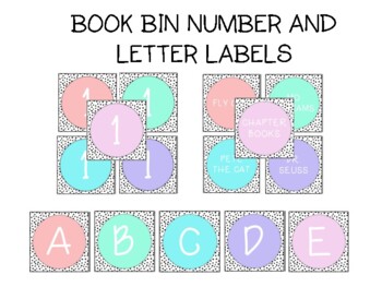 Preview of BOHO DOTS Numbers, Letters, Library Labels