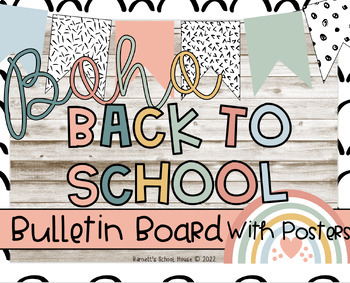 Preview of Bulletin Board Bundle - Boho Themed with an Entire Years Worth