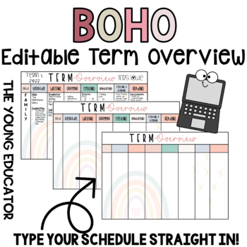 Preview of BOHO EDITABLE TERM CURRICULUM OVERVIEW