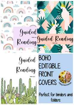 Preview of BOHO Front Covers - Binder Covers - Folder Covers EDITABLE