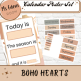 BOHO Hearts Calendar Time Days of the Week, Seasons, Weath