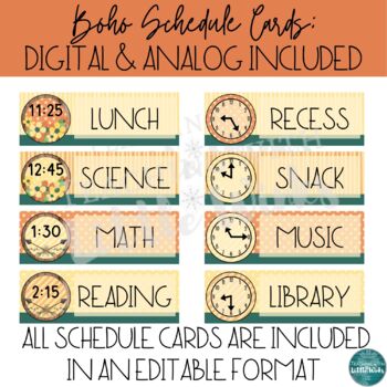 BOHO INSPIRED Classroom Decor Schedule Cards by Teaching with Little Winks
