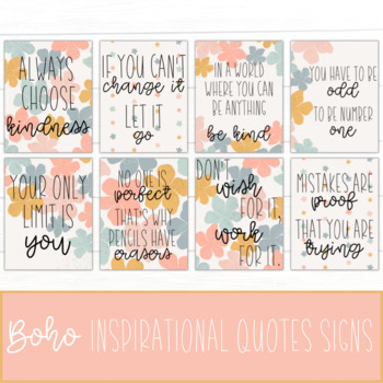 BOHO Inspirational Signs for Classrooms and Counselors' Offices | TPT