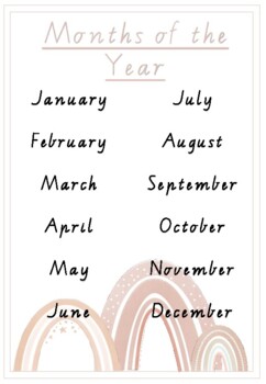 Preview of BOHO Months of the Year and Days of the Week 5 fonts PDF