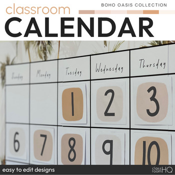 BOHO OASIS Classroom Calendar by you clever monkey | TpT
