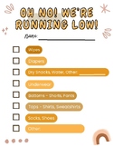 BOHO - "OH NO! We're Running Low!" Preschool Checklist