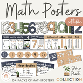 BOHO PLANTS Math Posters Bundle | Rustic Classroom Decor
