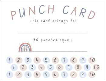 Roamall Punch Cards, 200 Pack Reward Punch Cards with Hole Puncher,  Behavior Incentive Award for Kids, Schcool Classroom Teachers Home Business