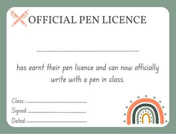 Preview of BOHO RAINBOW: Pen Licence in NSW & ACT Foundation Font - Peach & Sage