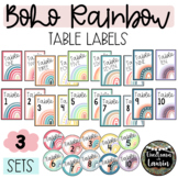 BOHO RAINBOW table labels