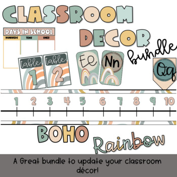 Preview of BOHO Rainbow Classroom Decor