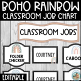 BOHO Rainbow Classroom JOBS | Editable