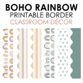 BOHO Rainbow Classroom Printable Border - Beginning of the