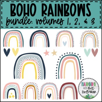 Preview of BOHO Rainbow Clip Art Set | BUNDLE of Volumes 1, 2, and 3