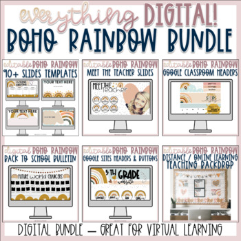 Preview of BOHO Rainbow Digital Classroom Resource Kit