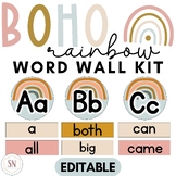 Boho Rainbow Word Wall Kit | Editable