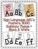 BOHO Rainbow Sign Language ABC Posters