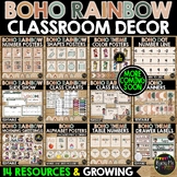 BOHO Rainbow and Hearts Classroom Decor BUNDLE | Managemen