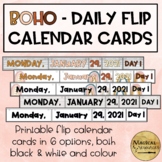 BOHO Shiplap Flip Calendar Date Cards | 6 options!