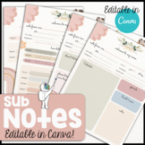 BOHO Substitute Notes:: Editable in Canva!: Elementary and