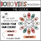 BOHO VIBES Clock Labels Neutral Classroom Decor - Print and Cut