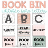 BOHO Book Bin Labels (Editable)