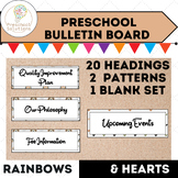 Preschool EYLF parent bulletin board Rainbows and Hearts C