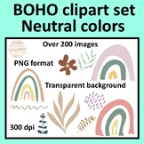 BOHO clipart set /Neutral colors/Over 200 images/transpare