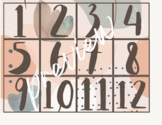 BOHO neutral theme numbers 1-24 for student numbers (small