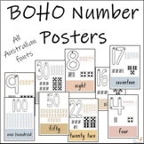 BOHO number formation poster 0-30 + multiples of 10 all Au