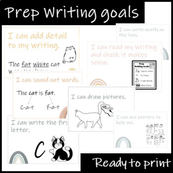 Preview of Editable BOHO prep writing goals