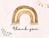 BOHO rainbow thank you card