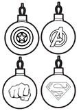 BOLAS DE NAVIDAD MARVEL PARA COLOREAR