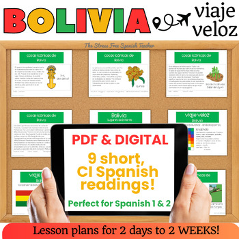 Preview of BOLIVIA Comprehensible Spanish Reading Viaje Veloz South America country study
