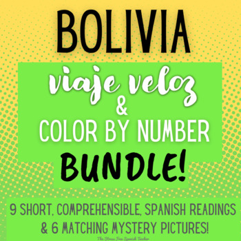 Preview of BOLIVIA Spanish CI Reading AND Color By Number BUNDLE