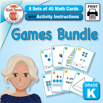 Preview of 8 Kindergarten Math Sense Games & Activities Bundle SPED - Subs - Intervention