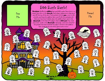 Preview of BOO Bottle Battle! (Addition FREEBIE)
